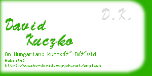 david kuczko business card